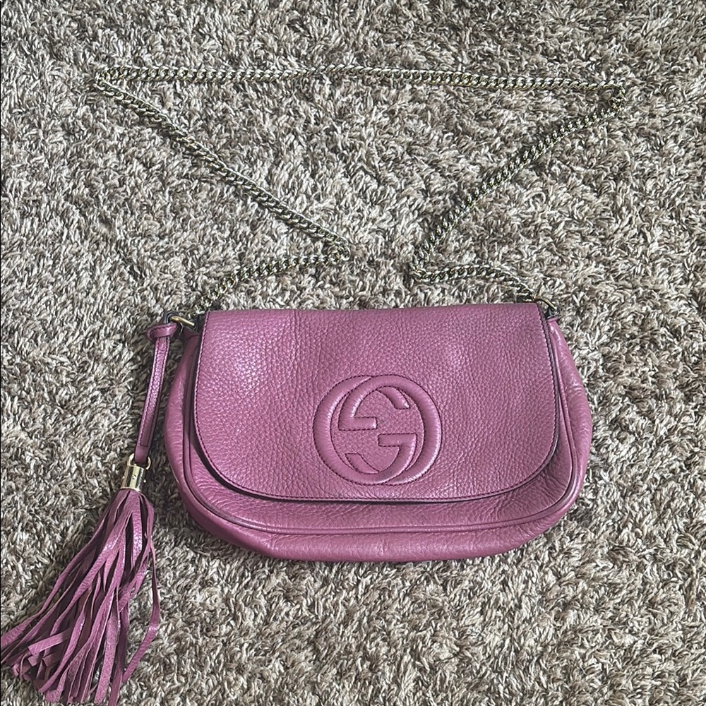 Gucci Purple/Lavender Crossbody Bag with Tassel Detail